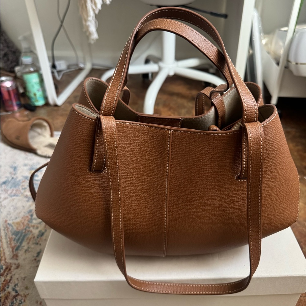 Polene Tan Leather Shoulder Bag - Picture 6 of 9
